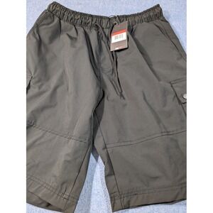 Jump Start Mens Black Cargo Shorts 2XL JNYS-144BK Elastic Waist Drawstring NWT